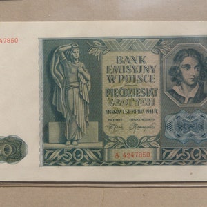 Banknote Poland 50 Zlotych 01-08-1941 - KM#102 Banknote UNC UNC