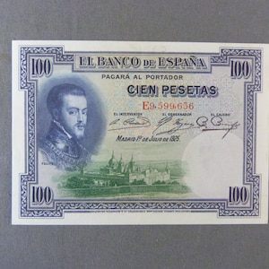 Banknote Spanien Spanien España, 100 Peseten, 1. Juli 1925 Philipp II. Banknote
