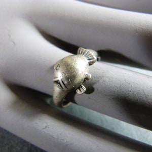 RING Fisch Silberpunze Ringgröße 57