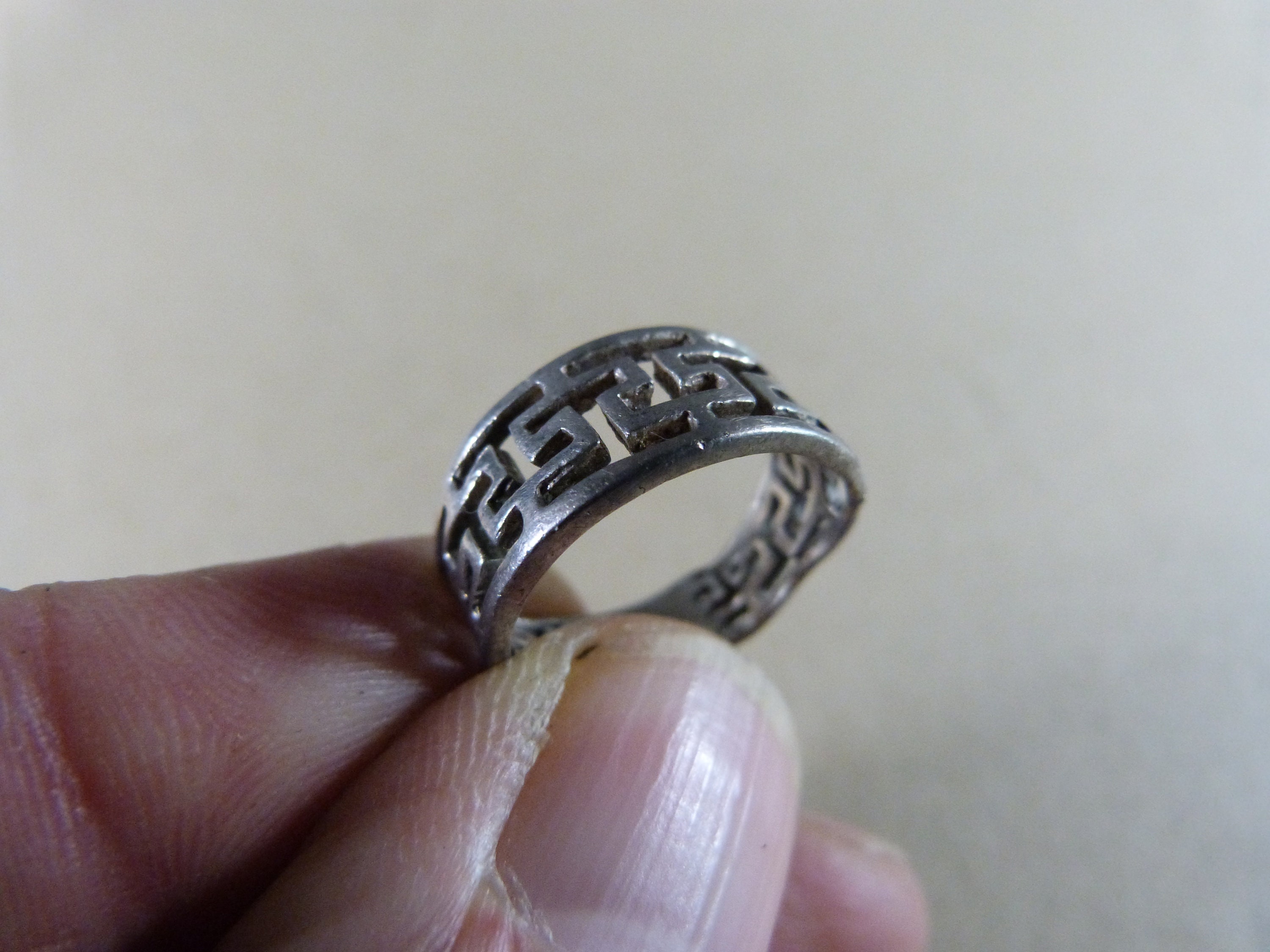 BAGUE Argent massif poin on .825 Anneau alliance TAILLE 48