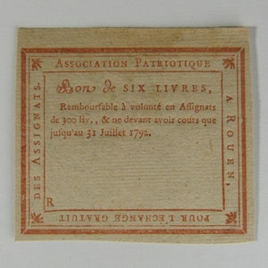 Banknote France, ROUEN Association (Seine-Maritime) - six Books - Unsigned - Cardboard - UNC-NEUF, French Revolution