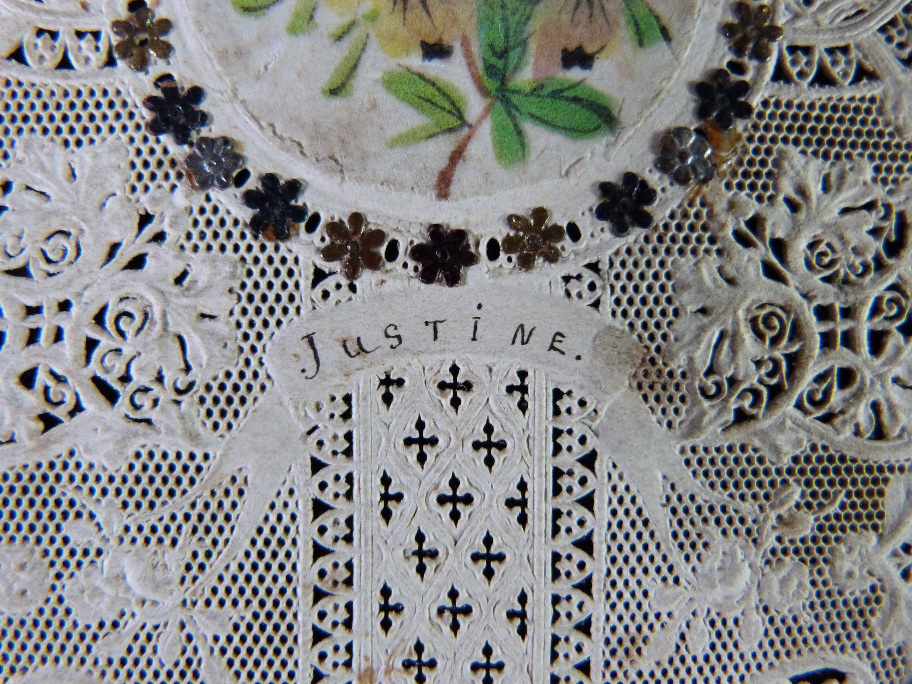 Image Pieuse Canivet Dentelle Fine - "Elle Console Les Affligés" - Ancienne