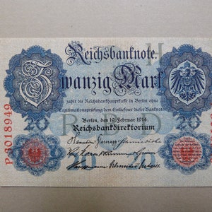 Banconota GERMANIA Germania, 20 marchi 19/02/1914 - Pk 46 - Banconota NUOVA Fior di circolazione