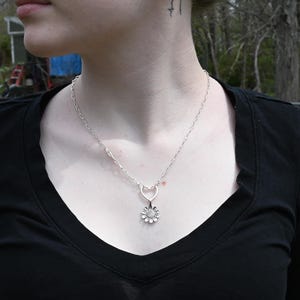 925 Silver Chain Charm Necklace, Custom Build Your Own Necklace, Personalize with Carabiner, Push Clasp Charm Holder, & Charms, Gift For Her