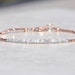 Diamond Bracelet, Raw Rough Diamond, Rose Gold Jewelry, April Birthstone, Delicate Dainty Beaded Gemstone Bracelet, Christmas Gift for Her