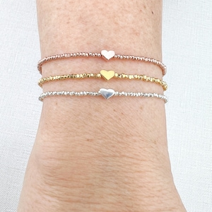 Karen Hill Tribe Silver Bracelet, Womens Sterling, Gold, Rose Gold, Bead Bracelet, Ultra Thin Delicate Jewelry, Birthday Gift For Her