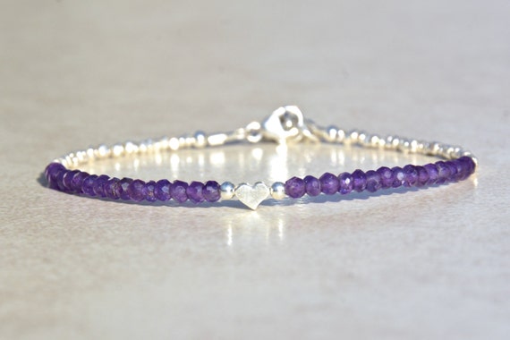 Sterling Silver Faceted Amethyst February Bead Charm Sterling Silver Faceted Amethyst February Bead Charm
