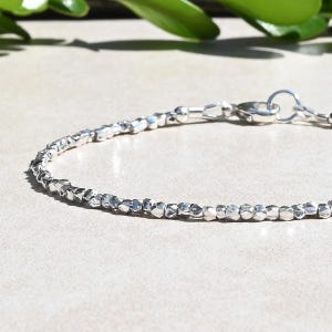Karen Hill Tribe Fine Silver Dainty Beaded Bracelet | Ultra-Delicate Thai Silver Stacking Bracelet | Gift for Her