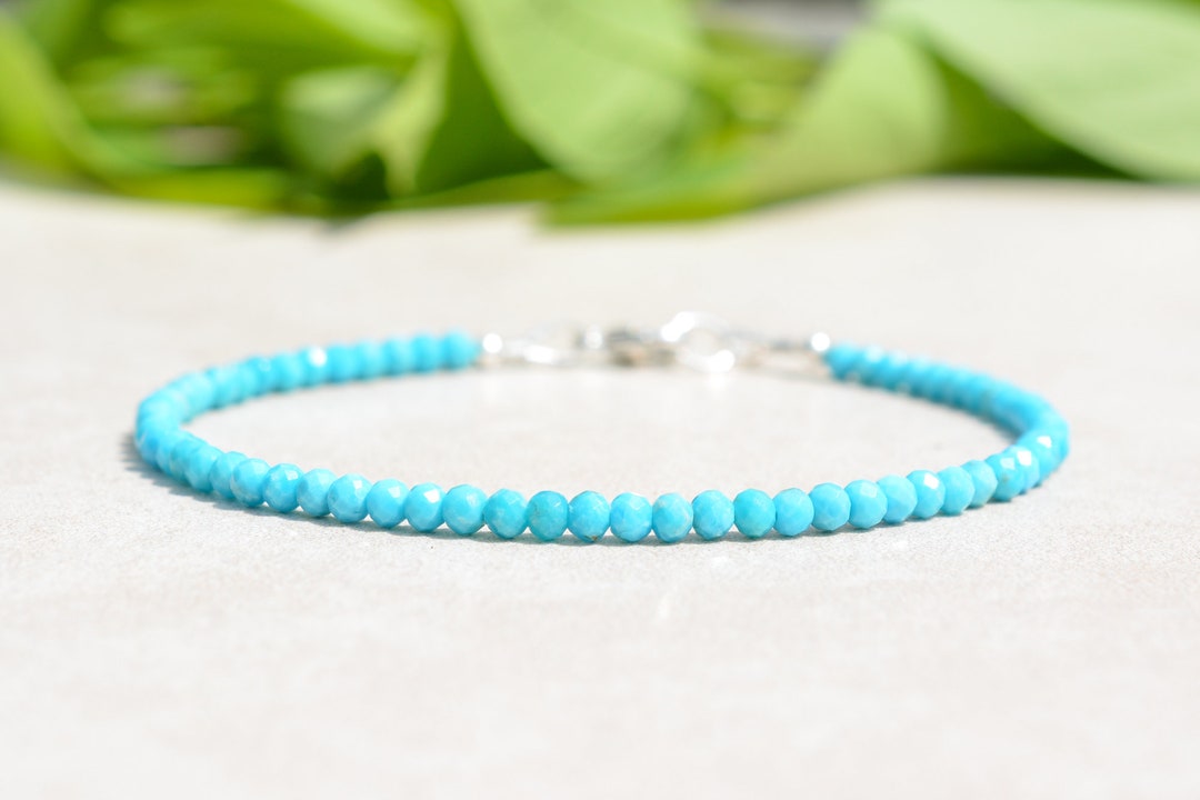 Very Dainty Turquoise Sleeping Beauty Bracelet, December Gemstone ...