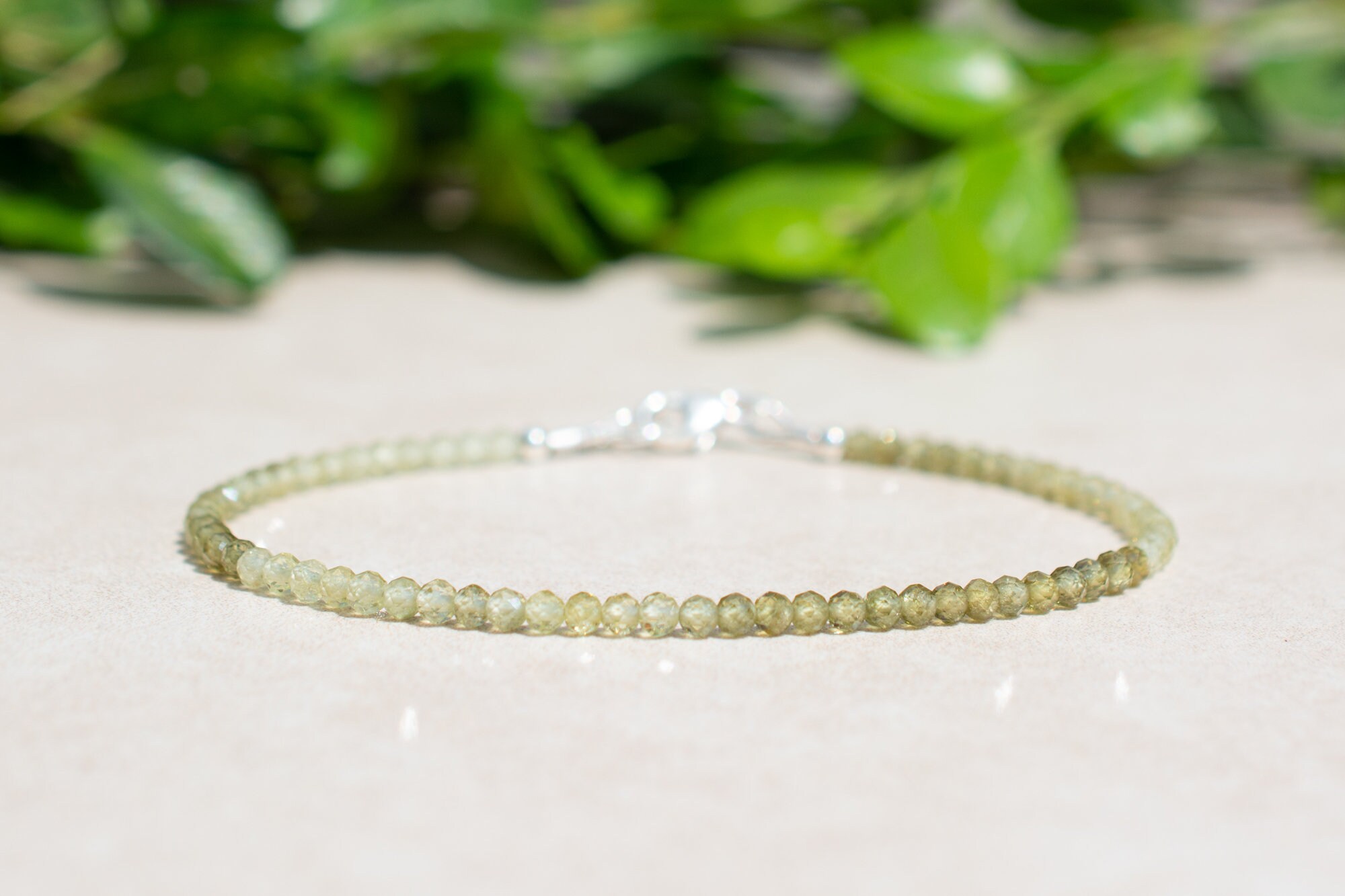 Natural Grossular Garnet Bracelet, January Birthstone, Dainty Gemstone Jewelry Bracelet, Stacking Bracelet, Birthday Gift For Her