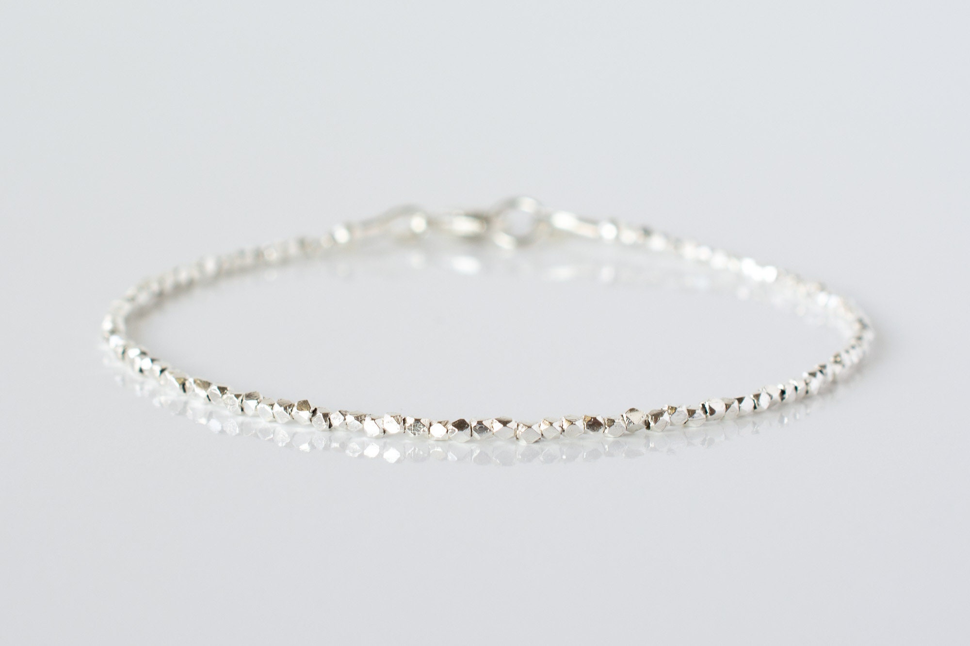 Karen Hill Tribe Silver Bracelet, Sterling Beaded Bracelet,  Delicate…