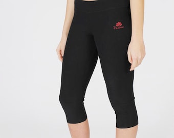 Yoga Para Mujer Capri Leggings - Negro Ajustado, Mid Rise Pantalones Recortados - Pilates, Ropa Deportiva Pantalones de Algodón Estirado - XS,S,M,L,XL