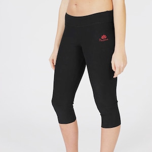 Leggings femininas Capri para ioga – Calças justas pretas, cintura média – Pilates, Activewear Calças de algodão esticada – XS,S,M,L,XL