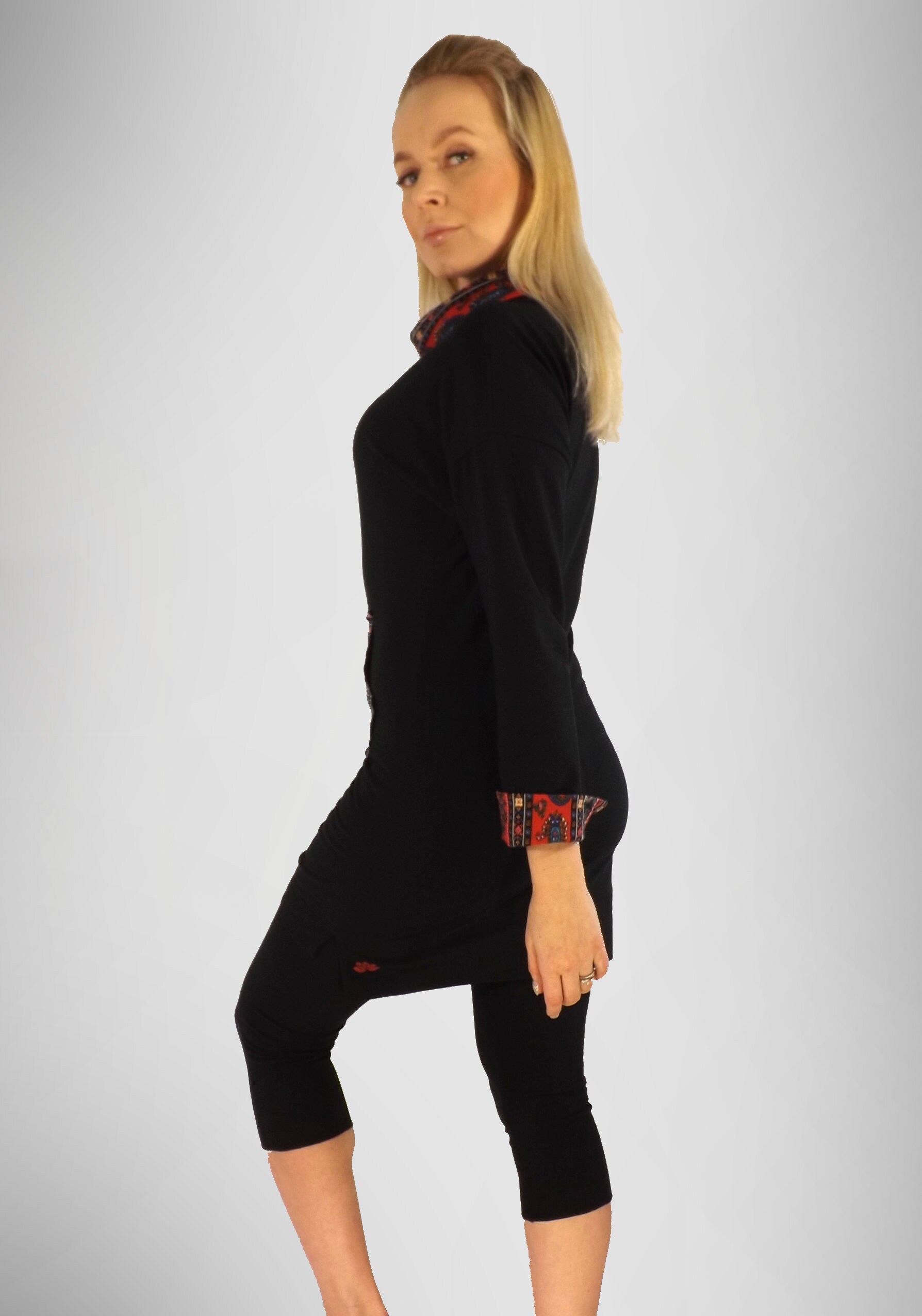 Robe Tunique Design History Noire à Encolure Enveloppante - Taille L, Neuve Avec étiquettes