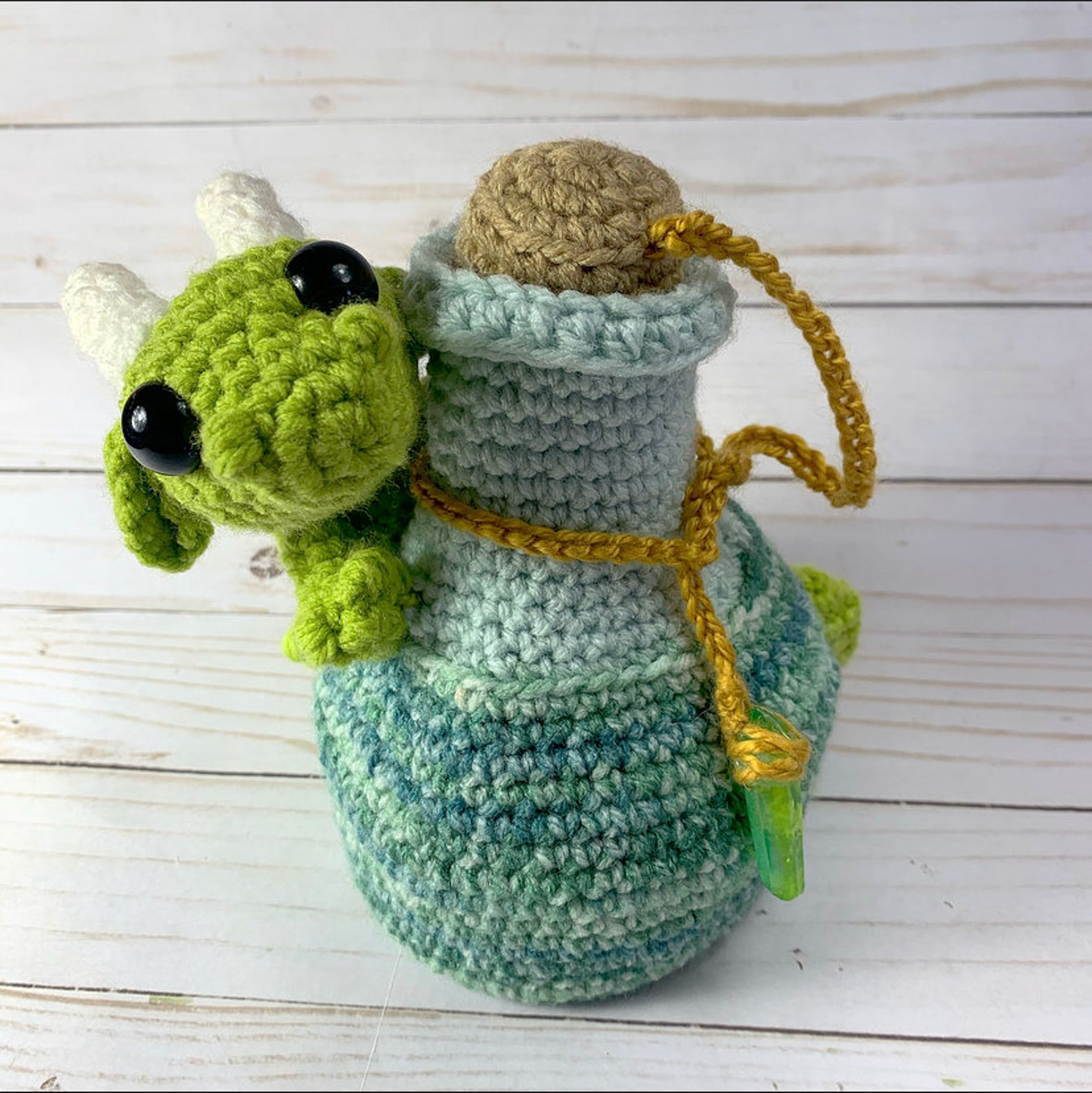 Large Dragon Potion Bottle Dice Bag Crochet Pattern DnD Etsy