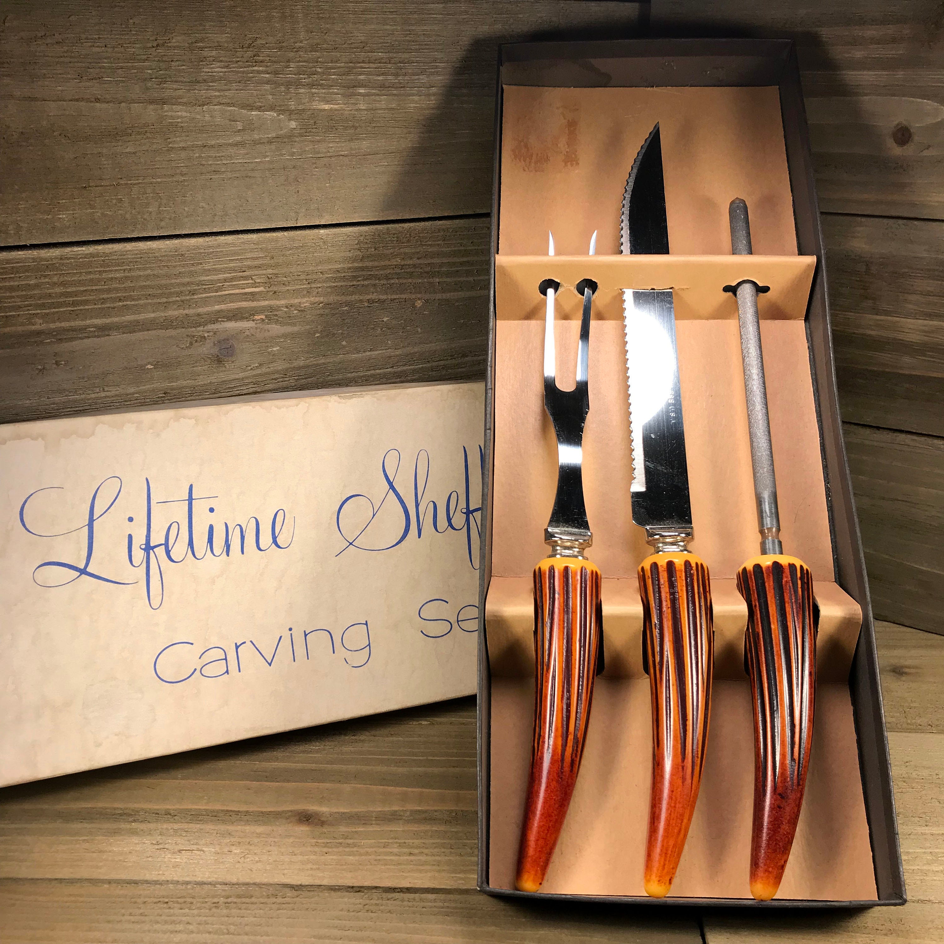Vintage 1950's Lifetime Sheffield Carving Set 3piece Etsy