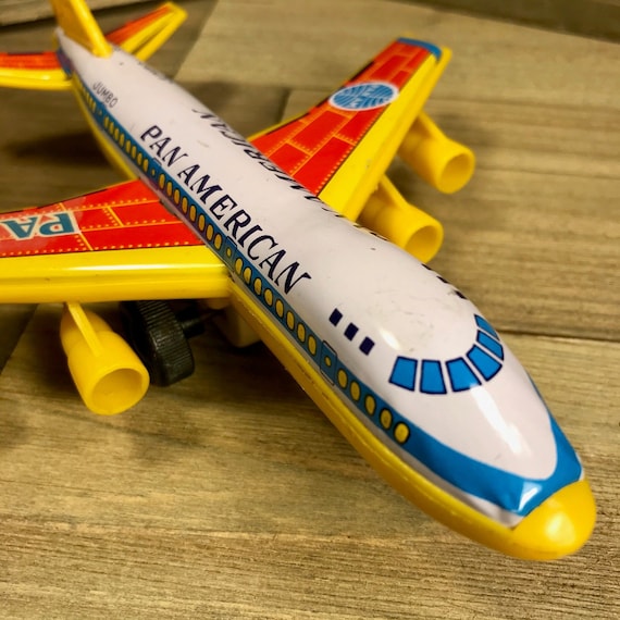 Vintage (1970's) Pan American B-747 Tin Airplane Friction