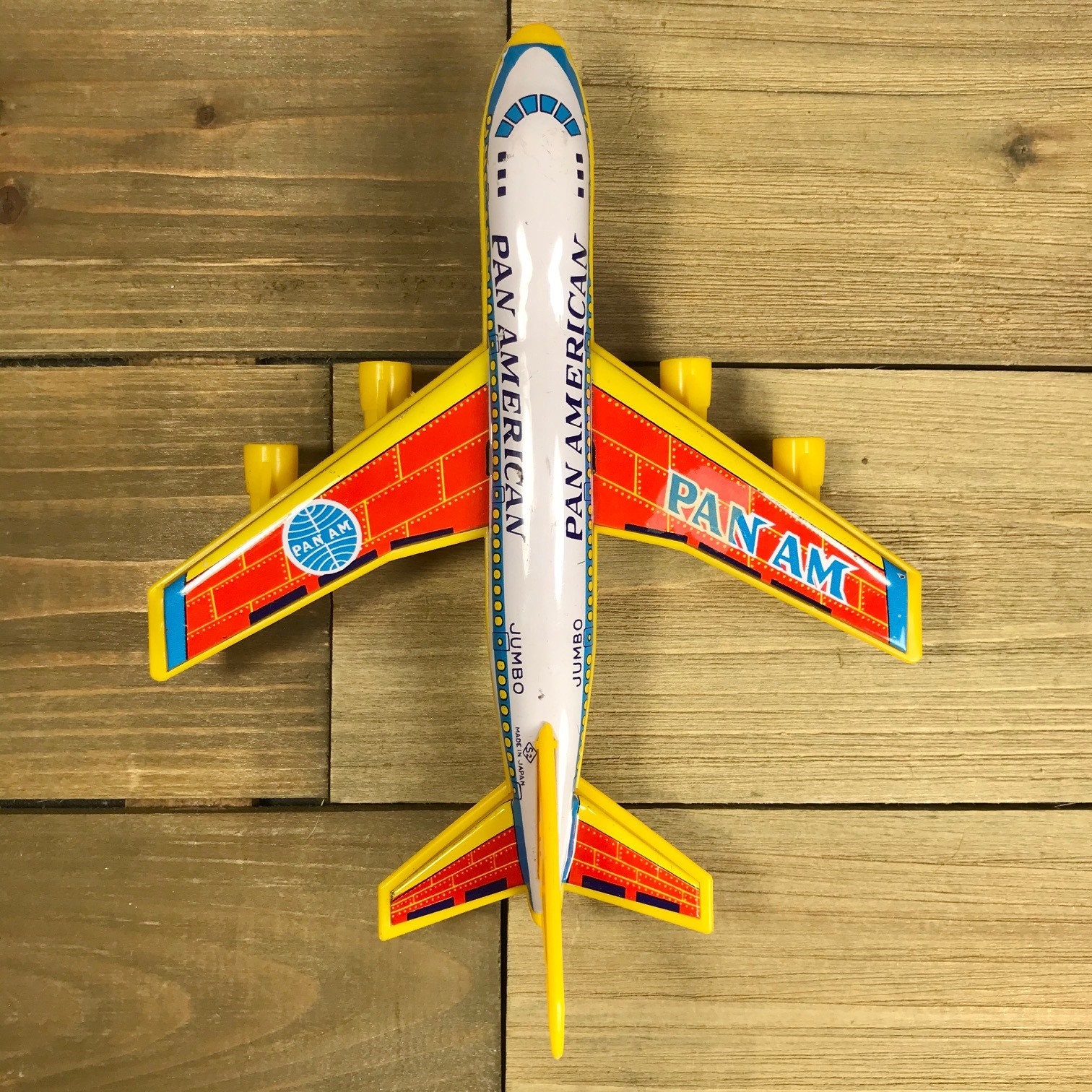 Vintage (1970's) Pan American B-747 Tin Airplane Friction