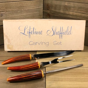 Vintage (1950's) Lifetime Sheffield Carving Set (3-piece) **FREE SHIPPING**