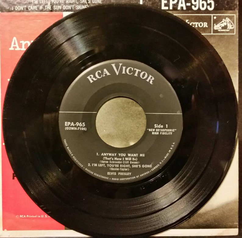 RCA Victor 1956 Elvis Presley EPA 965 Any Way You Want Me 45 Rpm Vinyl ...