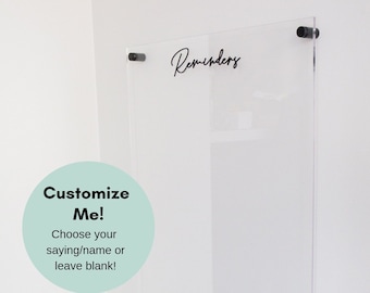 Premium Acrylic Blank - Large Customizable | Reminder | Home Organization | To Do List |