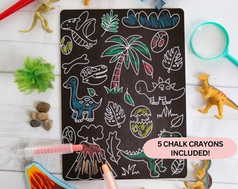 de coloriage effaçable dinosaure | Activité de voyage réutilisable pour enfants