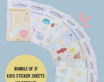 Kids Sticker Sheets Bundle | No-Residue Reusable Stickers, Travel & School