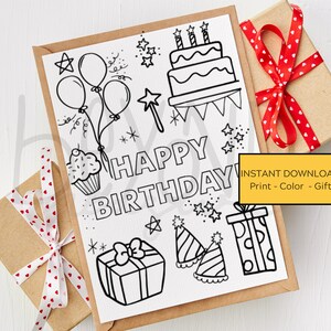 Carte couleur imprimable Happy Birthday - Célébration
