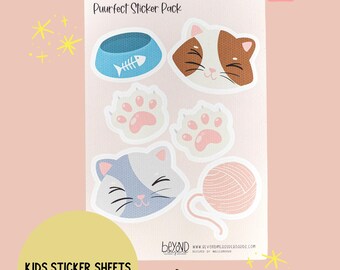 Cat Sticker Pack | Reusable Kids Stickers, No Residue