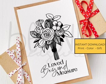 Printable Floral Bouquet Color Card - Loved Beyond Measure