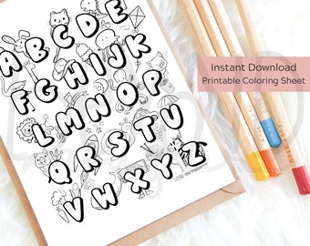 Kids Alphabet Coloring Sheet Printable - Letters, Alphabet