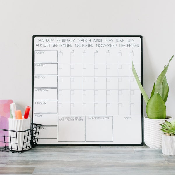 Dry Erase Calendar Etsy