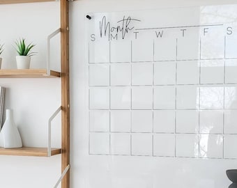 Acrylic Calendar | Acrylic Wall Calendar | Modern Calendar | Clear Wall Planner | Acrylic Weekly Planner | Modern Home Decor