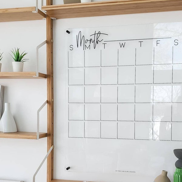Acrylic Calendar | Acrylic Wall Calendar | Modern Calendar | Clear Wall Planner | Acrylic Weekly Planner | Modern Home Decor