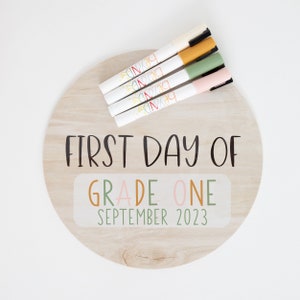 Lavagna circolare cancellabile reversibile per il ritorno a scuola / cancellabile a secco / primo e ultimo giorno di scuola / foto scolastiche / personalizzata