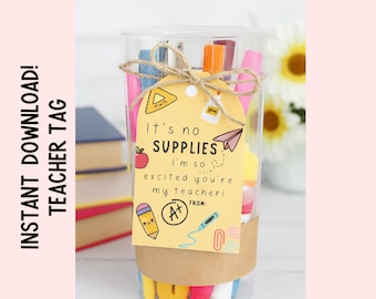 Personalized Teacher Gift Tag – Editable Thank You Note (Digital Download)