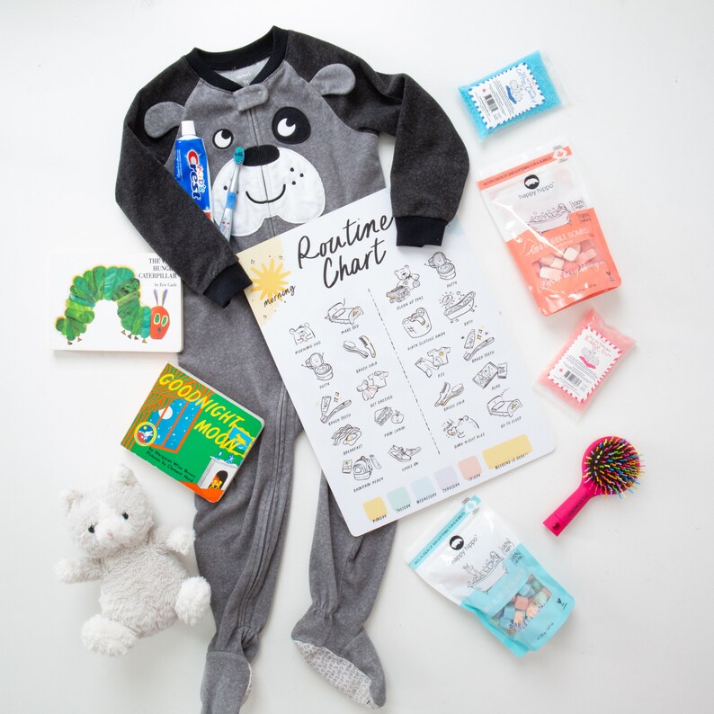 Pyjamas Routine Reusable Kids Routine Chart – Morning & Bedtime, Behavior Tracker - Etsy