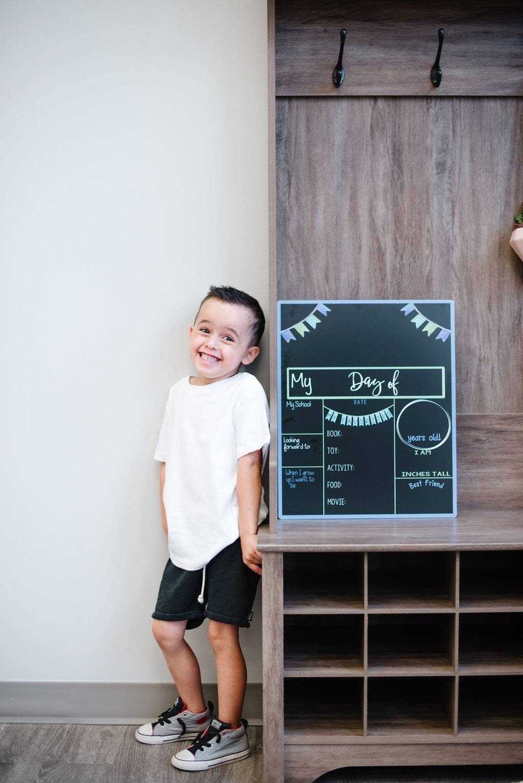 Back to School Erasable Board - Blue Flags| First Day School Sign | L…