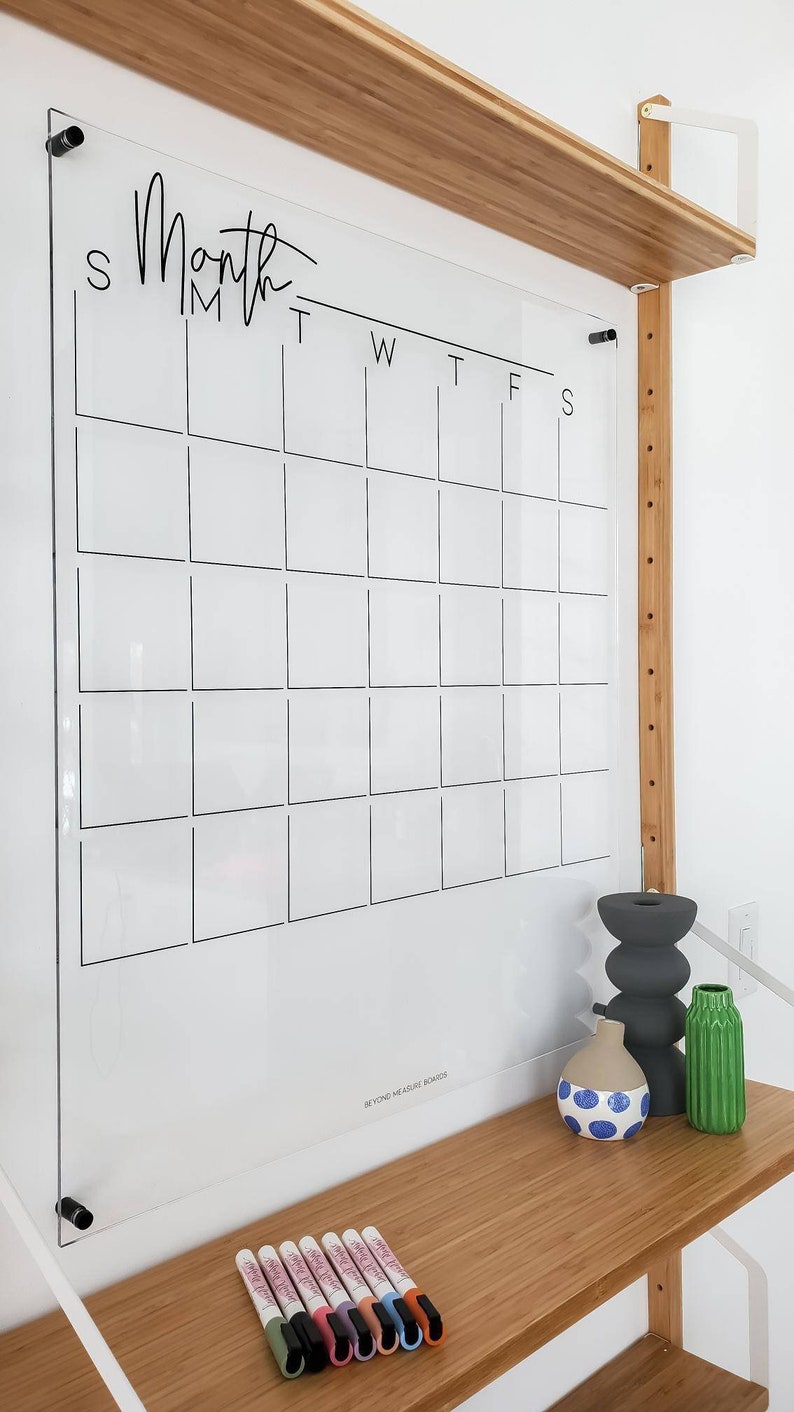 Acrylic Calendar Acrylic Wall Calendar Modern Calendar Clear Wall Planner Acrylic Weekly Planner Modern Home Decor image 2