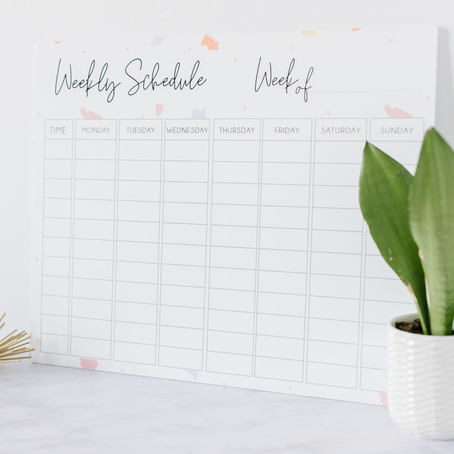Weekly Hourly Planner Time Schedule Hourly Whiteboard Etsy
