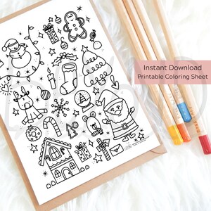 Kids Coloring Sheet Printable - Christmas Theme
