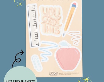 Back to School Kids Sticker Pack | Reusable No-Residue Stickers