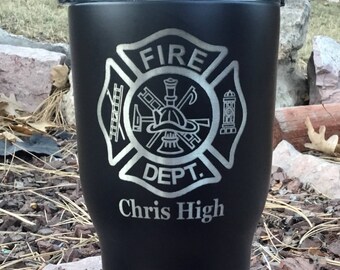3/" DECAL//STICKER for Yeti//Rtic////Tumbler ADD NAME Firefighter Fireman Fire //EMS