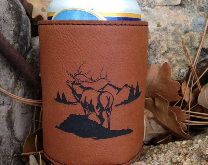 Engraved Leatherette Beverage Holder - Personalized Beverage Holder - Personalized Gift - Personalized Leather Gift