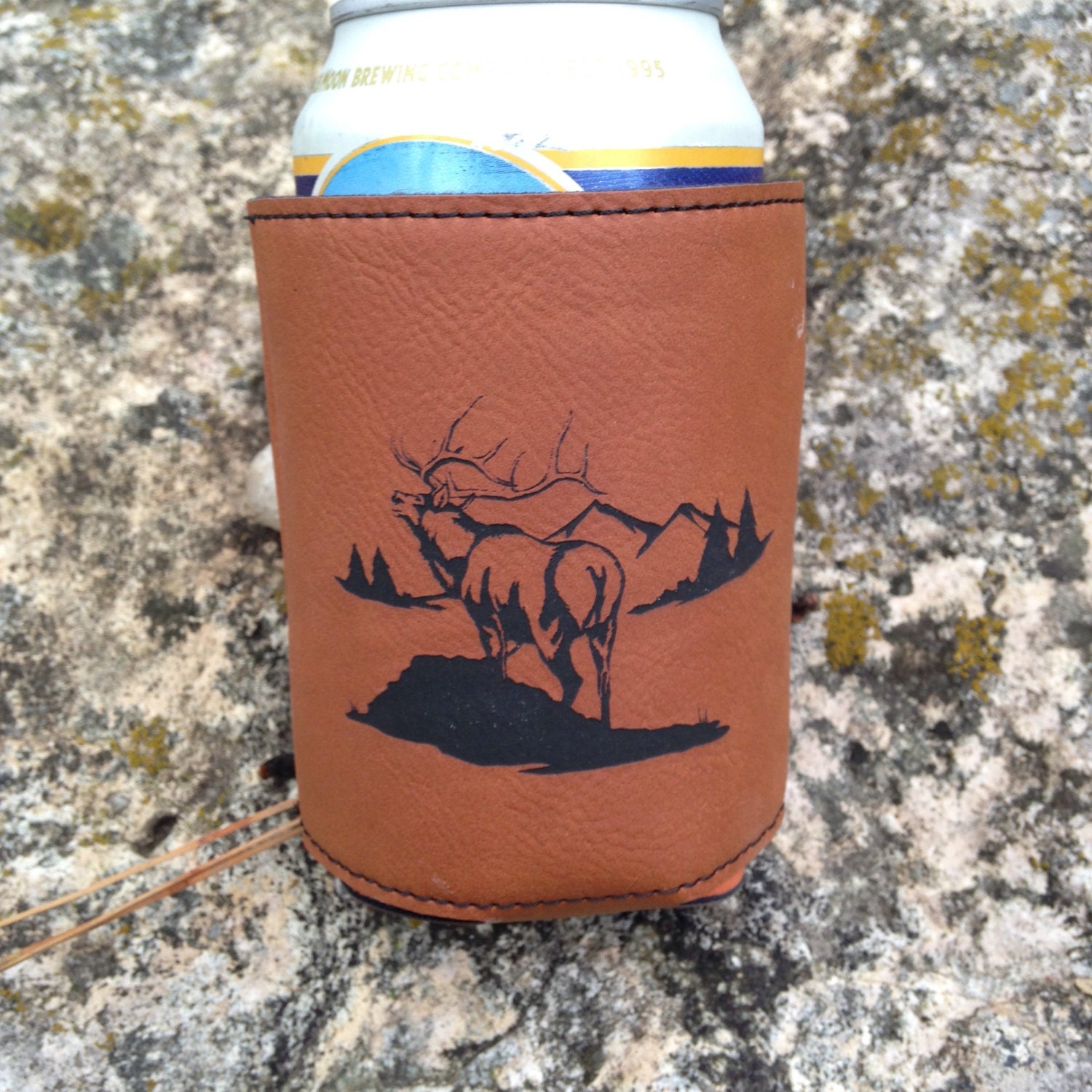 Engraved Leatherette Beverage Holder Personalized Beverage Holder