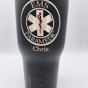 Paramedic Tumbler RTIC 20 oz Powder Coated Tumbler Free Shipping-Similar to Yeti Rambler EMT Gift Paramedic Gift image 2