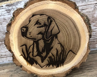 Labrador Retriever Engraved Wooded Coasters- Old West Log Coasters