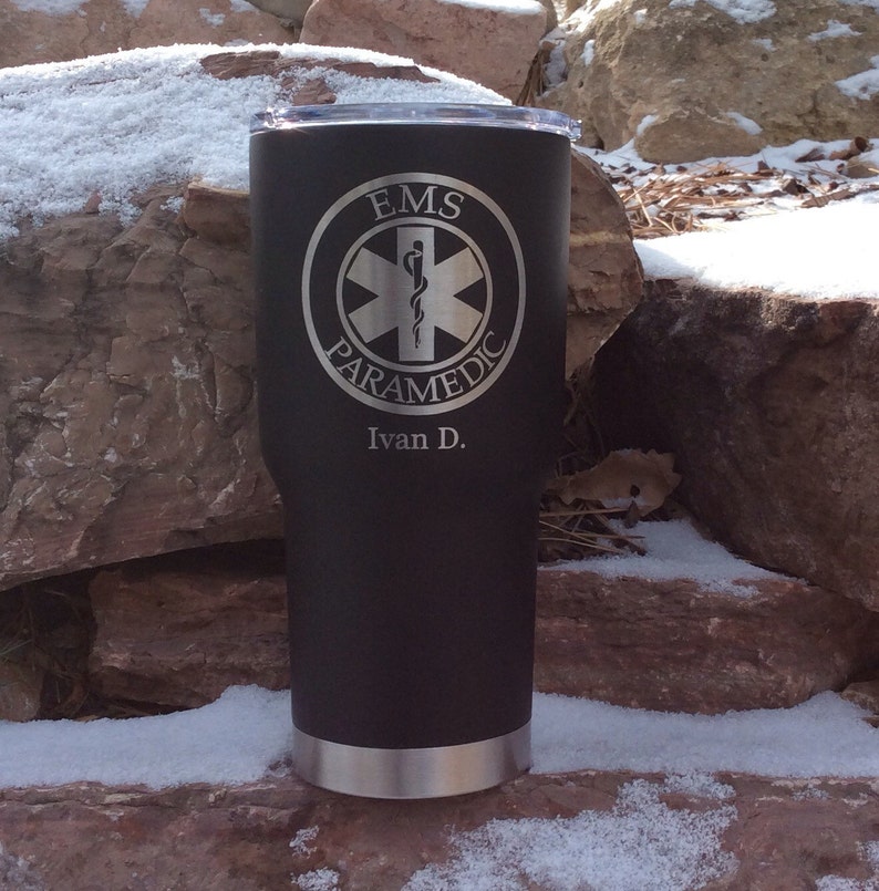 Paramedic Tumbler RTIC 20 oz Powder Coated Tumbler Free Shipping-Similar to Yeti Rambler EMT Gift Paramedic Gift image 3