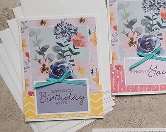 Sweet and Simple Floral A2 Greeting Card Set of 6