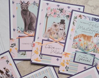 For Someone Special Cat and Floral Greeting Card Set of 6